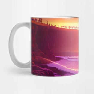 Sun cliff scenery. Mug